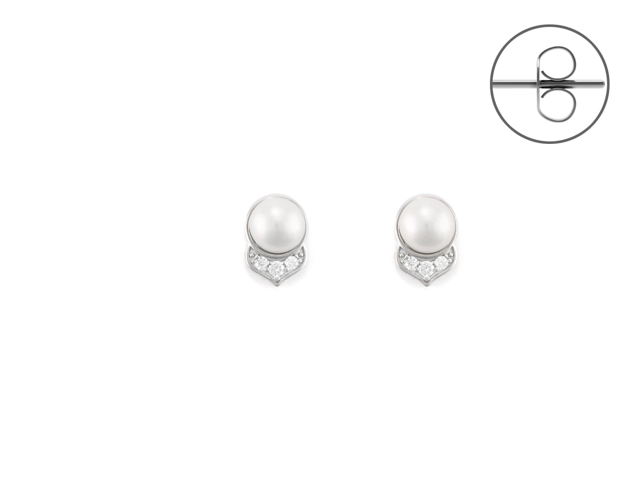 Orecchini Donna Argento 925 4US Cesare Paciotti perla e Zirconi 4UOR6116W